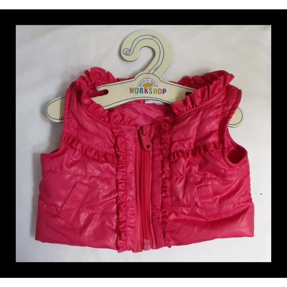 Build A Bear Workshop Fuchsia Pink Ruffled Vest Coat